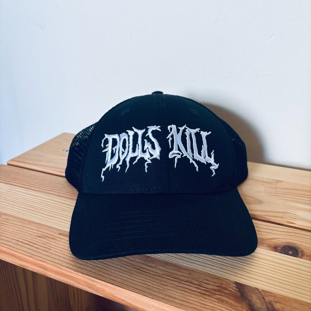 Dolls Kill Embroidered Logo Trucker Hat Baseball Cap